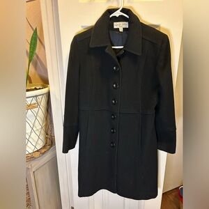 Albert Nipon 100% Wool Petite Mid-Length Button Up Peacoat Sz 6P